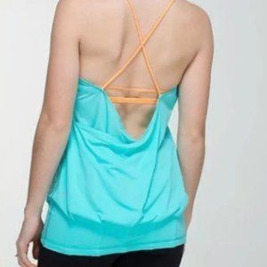 Lululemon Aqua Blue Strappy Back Athleticwear Yoga Gym Top Sz 6